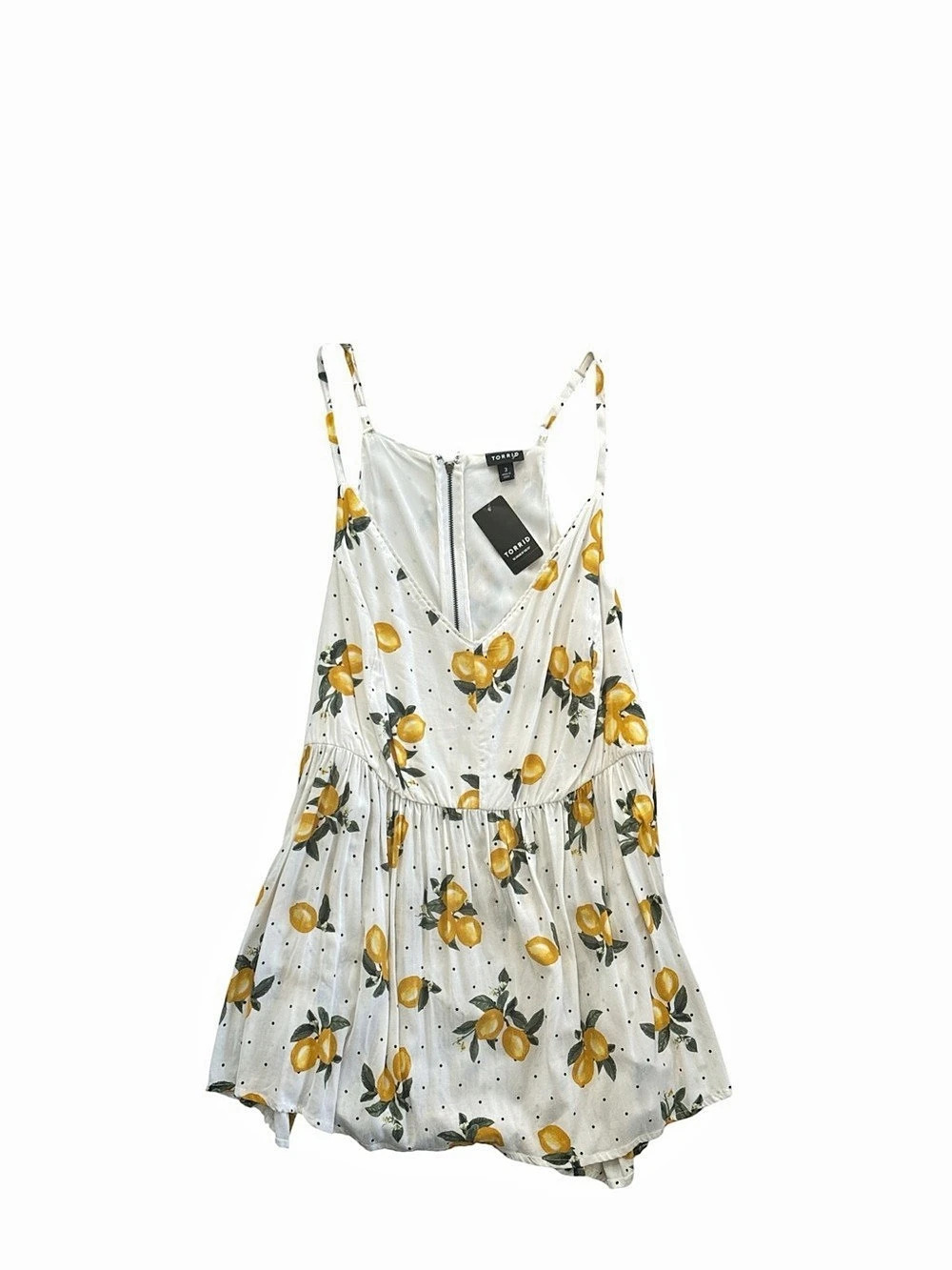 TORRID Sweet Lemons Stitchless Bibyd Mini Lemon Print Dress Size 3 NWT